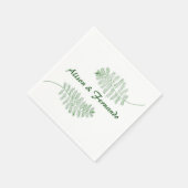 Zwei grüne Ferns Personalisierte Hochzeit Napkins Serviette (Ecke)