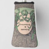 Zwei grüne Frösche auf Lily Pad streiten im Vollmo Golf Headcover (Rotieren 90)