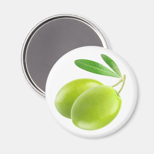 Zwei grüne Oliven Magnet (Vorderseite/Rückseite)