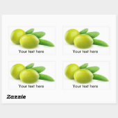 Zwei grüne Oliven Rechteckiger Aufkleber (Blatt)