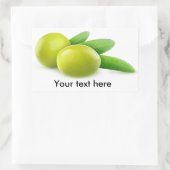 Zwei grüne Oliven Rechteckiger Aufkleber (Tasche)