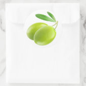 Zwei grüne Oliven Runder Aufkleber (Tasche)