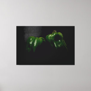 Zwei grüne Paprikaschoten 60 x 40 (150 x 100 cm) W Leinwanddruck