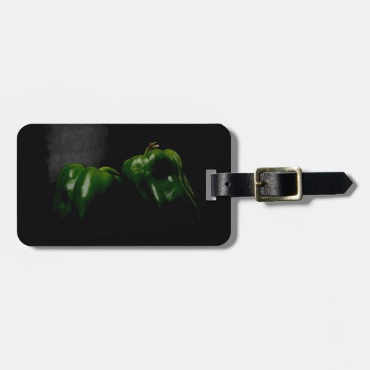 Zwei grüne Paprikaschoten cd ltcnm Gepäckanhänger (Vorderseite horizontal)