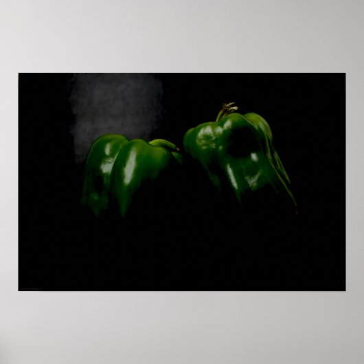 Zwei grüne Paprikaschoten wapcna Poster (Vorne)