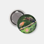Zwei Grüne Reiher Magnet (Vorderseite/Rückseite)