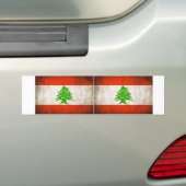 ZWEI Grungy der Libanon Flagge Autoaufkleber (Auf Auto)