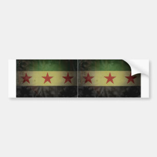 ZWEI Grungy Syrien Flagge Autoaufkleber