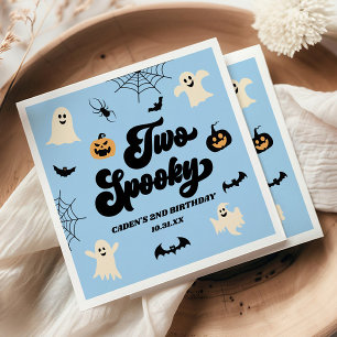 Zwei gruselige blaue Halloween 2. Geburtstagsfeier Serviette