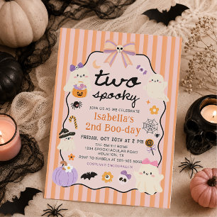 Zwei gruselige Geister Halloween Geburtstagseinlad Einladung