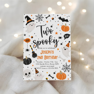 Zwei gruselige Halloween 2. Geburtstag Einladung