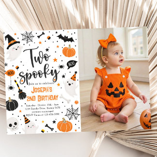 Zwei gruselige Halloween 2. Geburtstag Einladung