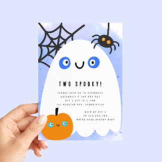ZWEI GRUSELIGE Halloween 2. Geburtstagseinladung Einladung