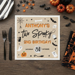 Zwei Gruselige! Halloween 2. Geburtstagsfeier Serviette