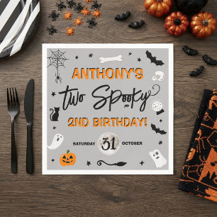 Zwei Gruselige! Halloween 2. Geburtstagsfeier Serviette