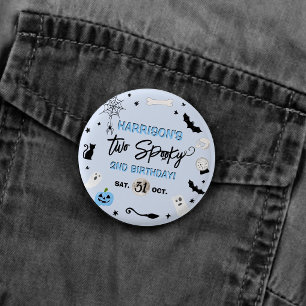 Zwei Gruselige! Jungen Halloween 2. Geburtstagsfei Button