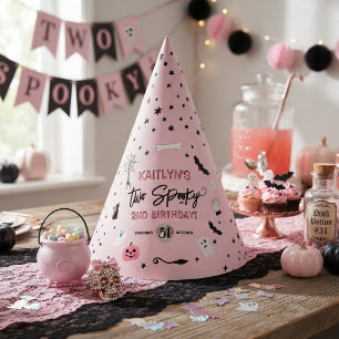Zwei Gruselige! Mädchen Halloween 2. Geburtstagsfe Partyhütchen