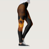 Zwei gruselige menschliche Schädel Leggings (Rechts)