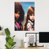 Zwei gute Freunde | Art der AI Poster (Heimbüro)