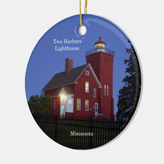 Zwei Häfen Leuchtturm bei duskischen Ornamenten Keramik Ornament (Links)