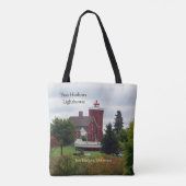 Zwei Häfen Leuchtturm & Boot überall auf Tottasche Tasche (Rückseite)