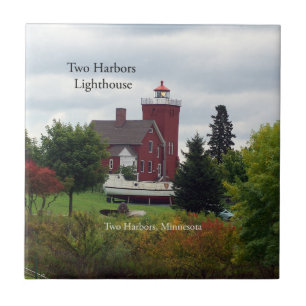 Zwei Häfen Leuchtturm & Bootsziegel Fliese