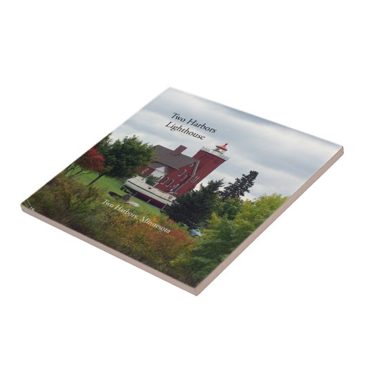 Zwei Häfen Leuchtturm & Bootsziegel Fliese (Seite)