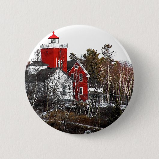 Zwei Hafen-Leuchtturm Button (Vorderseite)