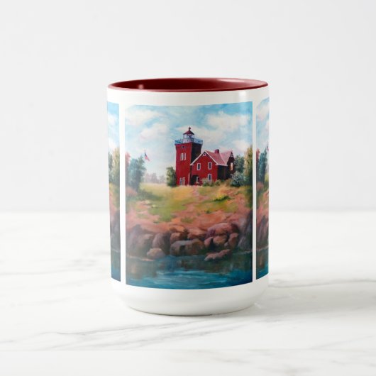 Zwei Hafen-Leuchtturm-Tasse Tasse (Zentrum)