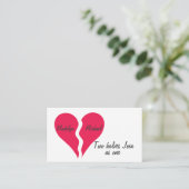 Zwei halbe Herzen schließen sich einem an Begleitkarte (Stehend Vorderseite)