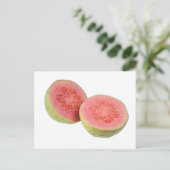 Zwei halbe rosa Guava Postkarte (Stehend Vorderseite)