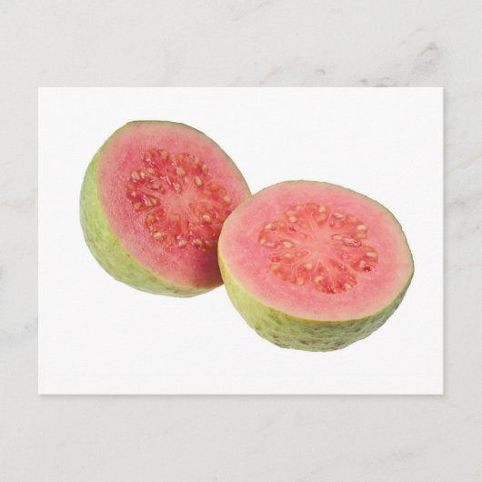 Zwei halbe rosa Guava Postkarte (Vorderseite)
