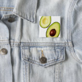 Zwei Hälften eines Avocados, weiß Button (Beispiel)