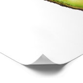 Zwei Hälften eines Avocados, weiß Poster (Ecke)