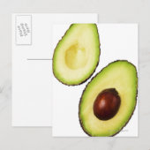 Zwei Hälften eines Avocados, weiß Postkarte (Vorne/Hinten)
