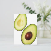 Zwei Hälften eines Avocados, weiß Postkarte (Stehend Vorderseite)