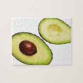 Zwei Hälften eines Avocados, weiß Puzzle (Horizontal)