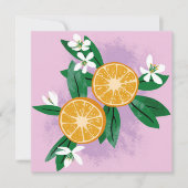 Zwei Hälften Mandarinen. Karte. (Vorderseite)