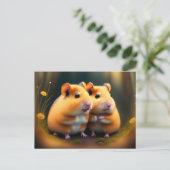 Zwei Hamster in der Liebe Postkarte (Stehend Vorderseite)