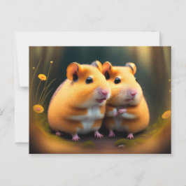 Zwei Hamster in der Liebe Postkarte