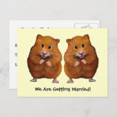 ZWEI HAMSTERN: RETT: HEIRAT ANKÜNDIGUNGSPOSTKARTE