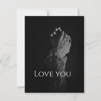 Zwei Händchen eines Mannes Mitteilungskarte