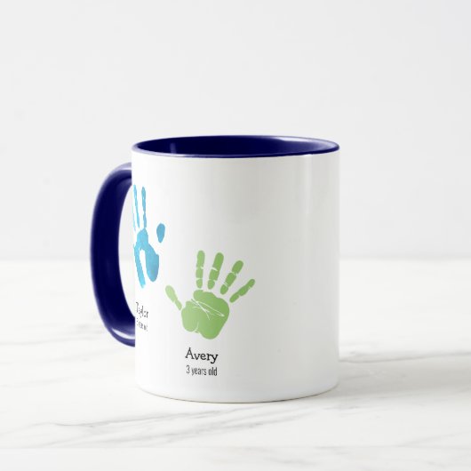Zwei Handdrucke Wir Liebe Sie, Mama! Custom Tasse (Vorderseite Links)