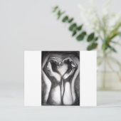 zwei Hände - ein Herz Postkarte (Stehend Vorderseite)