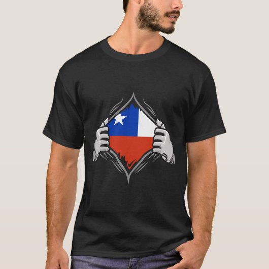 Zwei Hände Ripping-Flag des Chilen T-Shirt (Vorderseite)