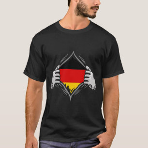 Zwei Hände Ripping offenbare Flag Deutschland T-Shirt