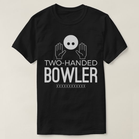 Zwei handgehaltene Bowler alle Strikes Hände T-Shirt (Design vorne)