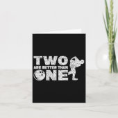 Zwei handhabte Bowler Funny Bowling Karte (Vorderseite)