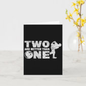 Zwei handhabte Bowler Funny Bowling Karte (Gelbe Blume)