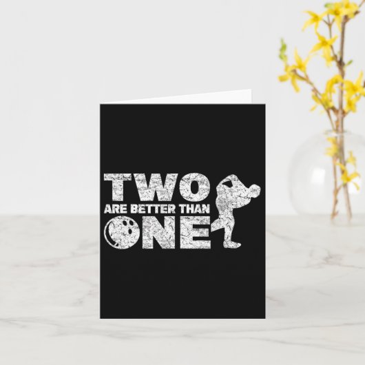 Zwei handhabte Bowler Funny Bowling Karte (Gelbe Blume)